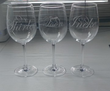 Etsen wijnglas 0