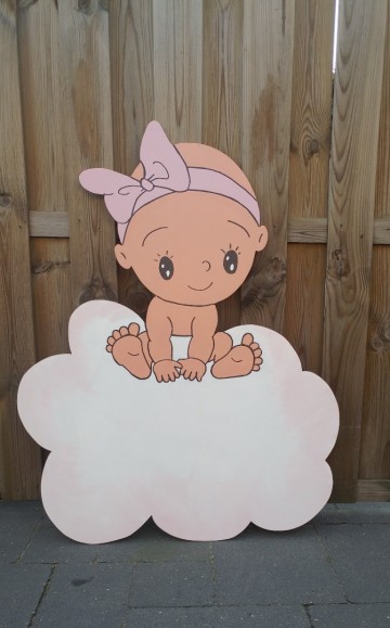 Geboortebord meisje wolk 0